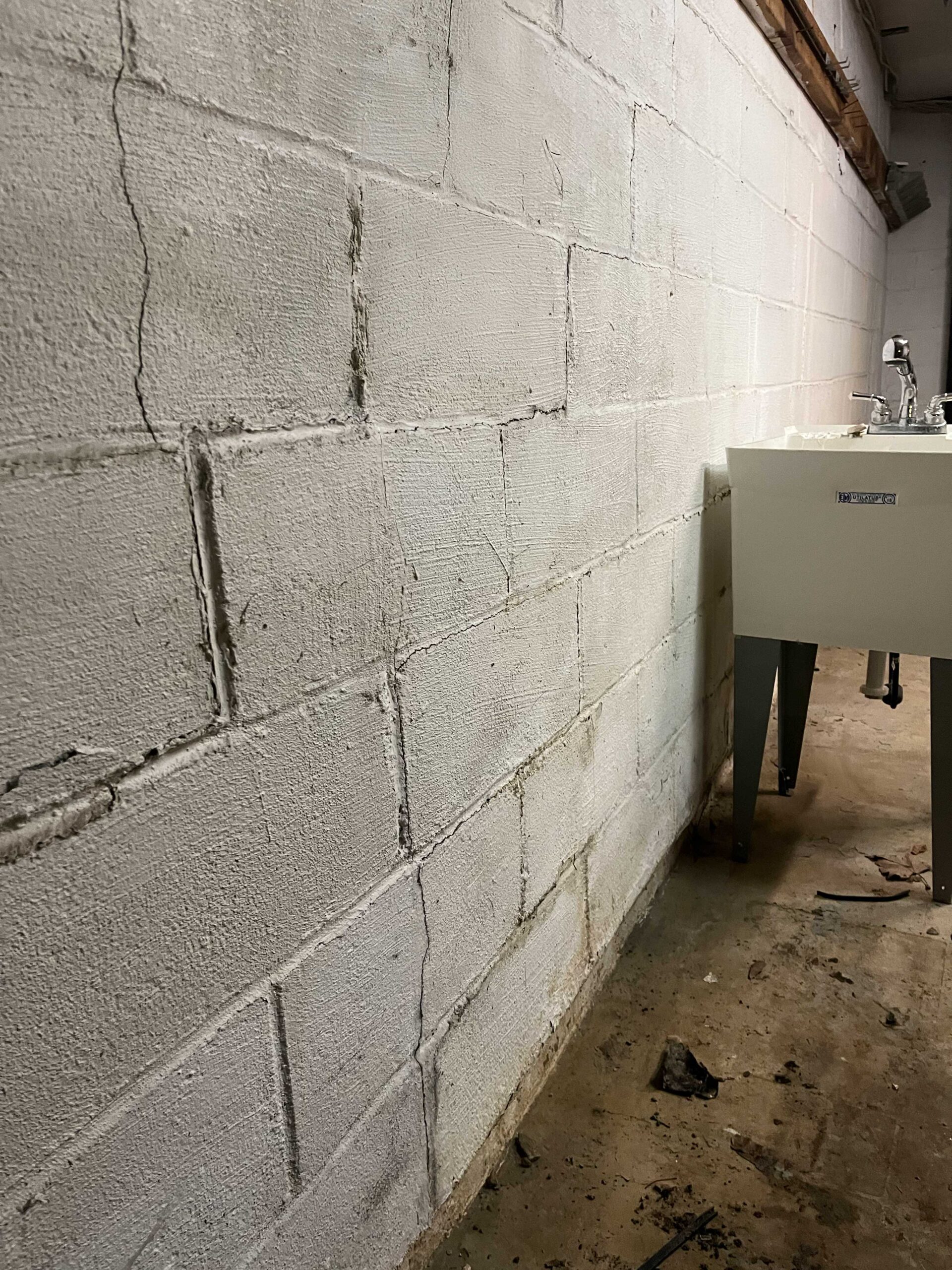 Bowing Wall damage in a Western Pennsylvania basement