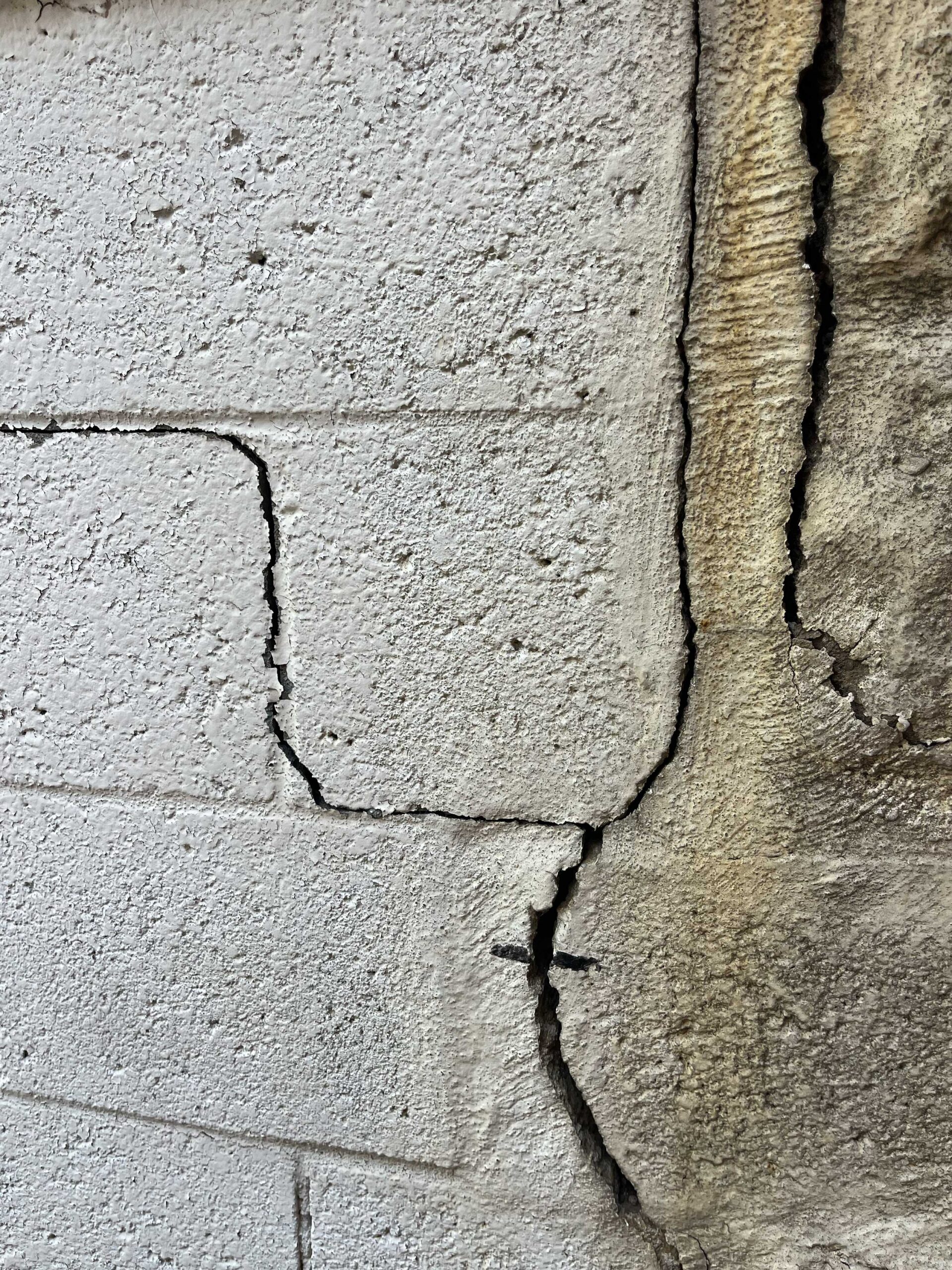 Sinking Foundation damage in a Western Pennsylvania basement